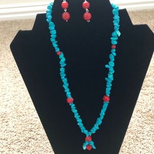 Turquoise necklaces and earrings